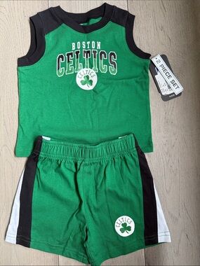 NBA Boston Celtics - Toddler Tank & Shorts Set with Black Trim - 18M